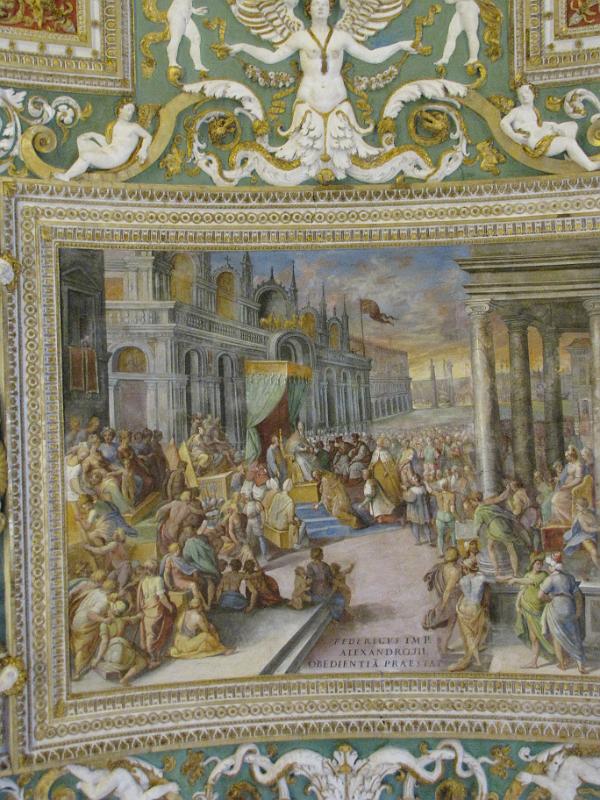 Galleria delle Carte geografiche_detail.jpg - detail van het plafond in de kaartengalerij.